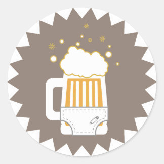 Fiesta de cerveza y pañales | PEGATINAS