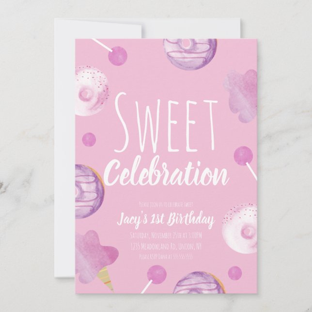 Fiesta de Chicas rosados en el Día del Dulce y el  (Anverso)