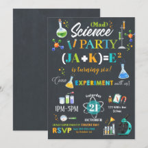 Fiesta de Ciencia Mad Invitación al cumpleaños