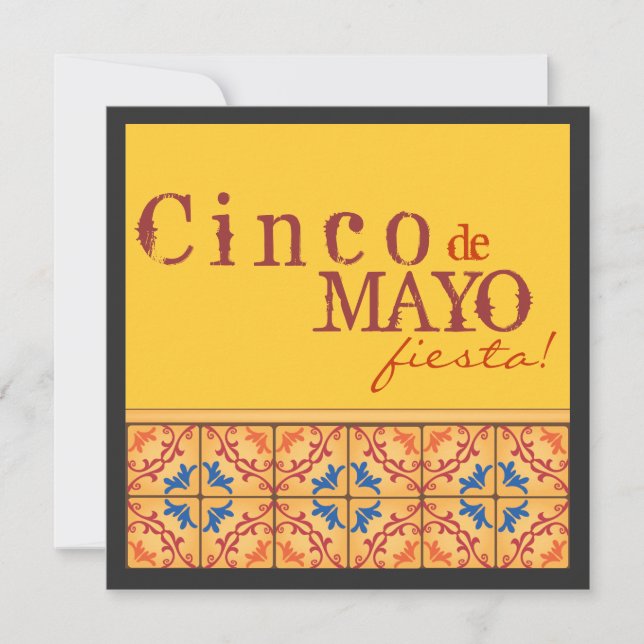 ¡Fiesta de Cinco de Mayo! Invitación feliz de la (Anverso)