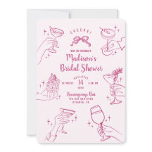 Fiesta de cócteles rosados Invitación a ducha de n