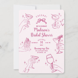 Fiesta de cócteles rosados Invitación a ducha de n