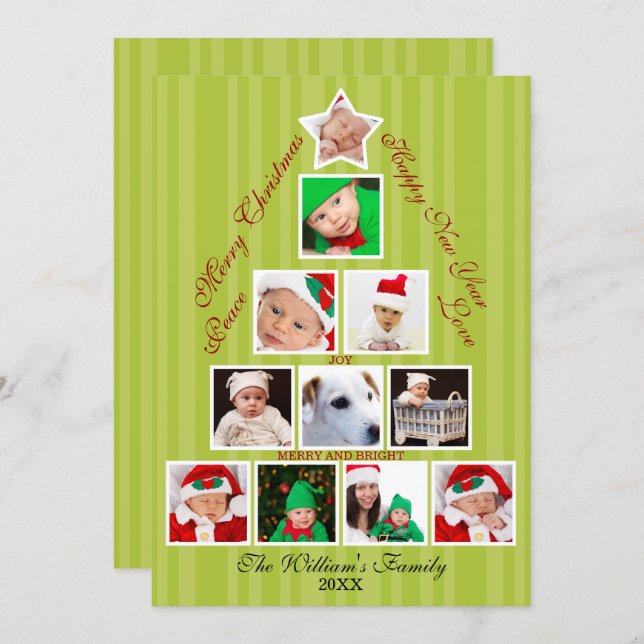Fiesta de Collage de fotos de árbol de Navidad (Anverso / Reverso)