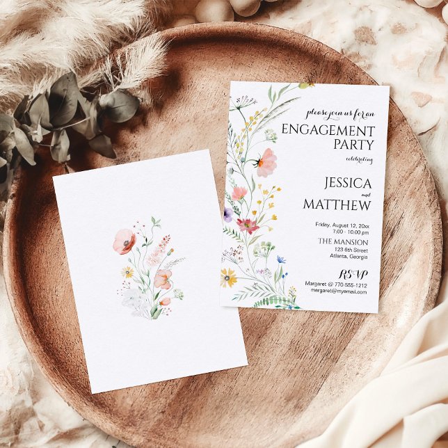 Fiesta de compromiso de flores acuarela (Subido por el creador)