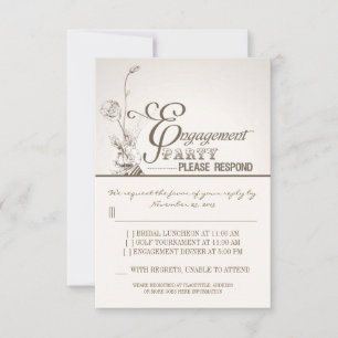 fiesta de compromiso hermoso de la tipografía RSVP