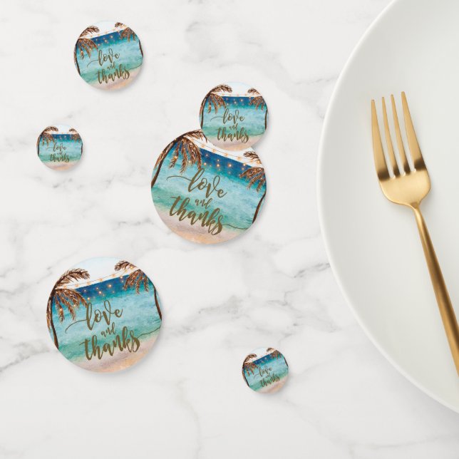 fiesta de confetti en beach table love y (Grupo)