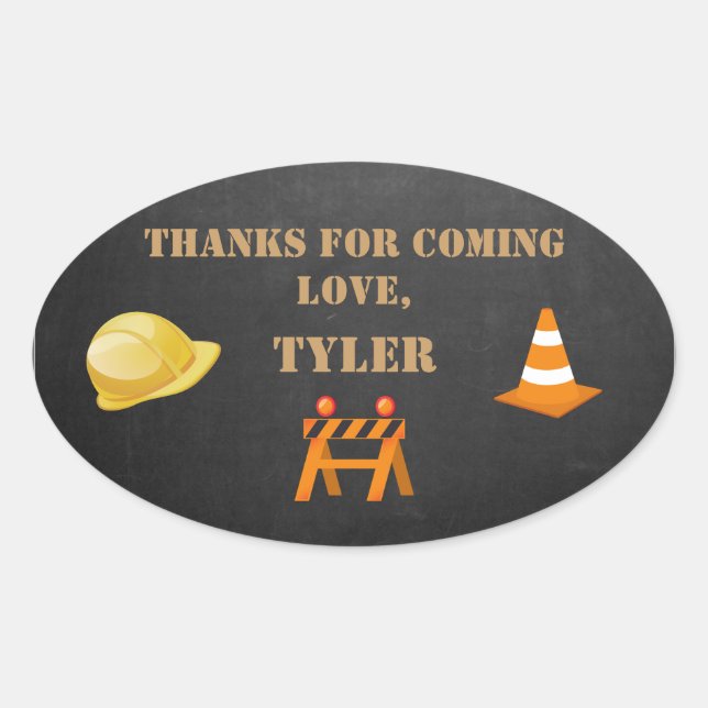 Fiesta De Construcción Gracias Pegatina (Anverso)