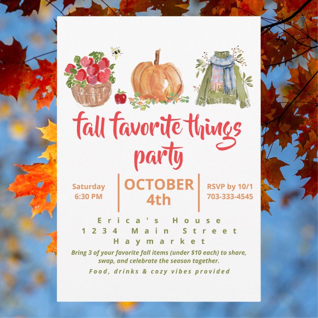 Fiesta de Cosas Favoritas de Otoño con Acuarela (Subido por el creador)