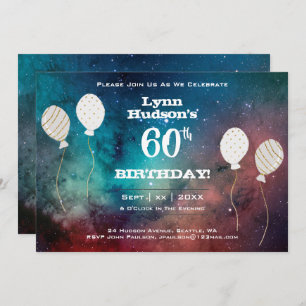 Fiesta de cumpleaños 60. Con nombre, invitación