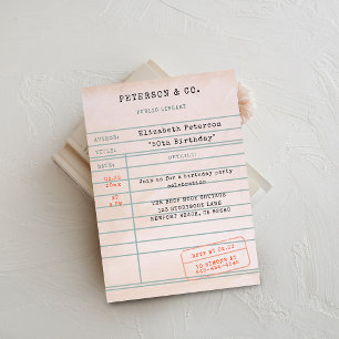 Fiesta de Cumpleaños Amante de Libros con Tarjeta 