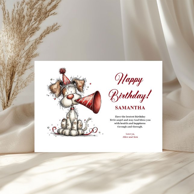 Fiesta de Cumpleaños Animales Caprichosos Nombre P (Birthday Party Whimsical Animals Custom Name kids greeting card)