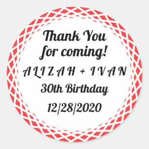 Fiesta de cumpleaños arcoiris gracias Pegatinas