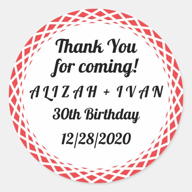 Fiesta de cumpleaños arcoiris gracias Pegatinas (Anverso)