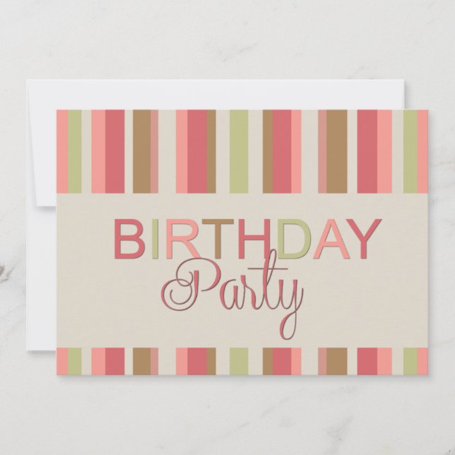 Fiesta de cumpleaños: bandas de invitación (Anverso)