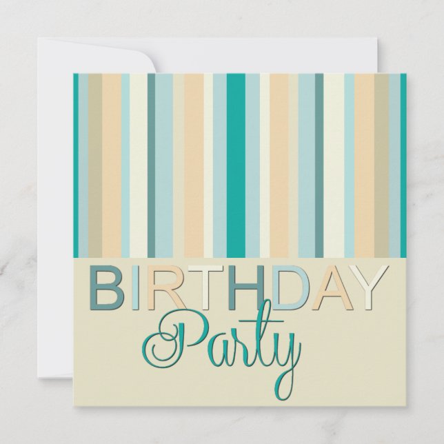 Fiesta de cumpleaños: bandas de invitación (Anverso)