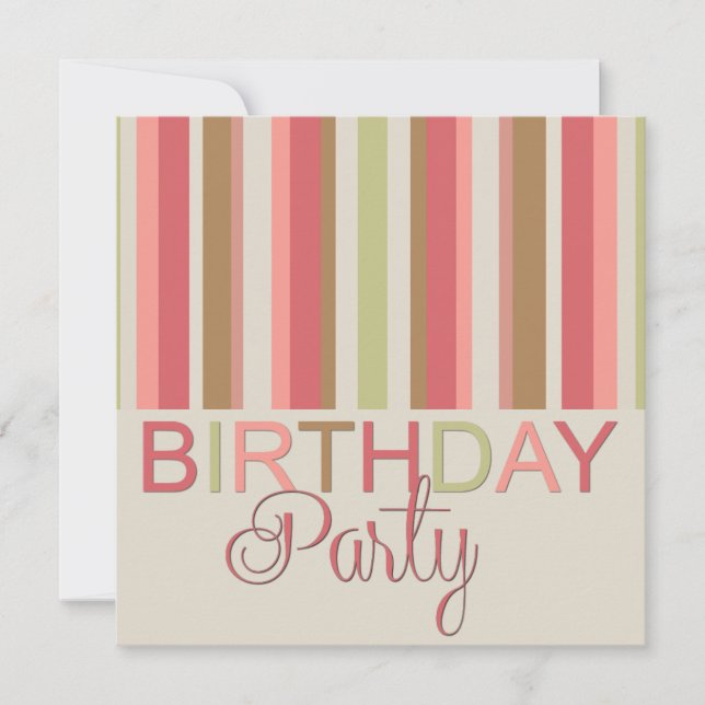 Fiesta de cumpleaños: bandas de invitación (Anverso)