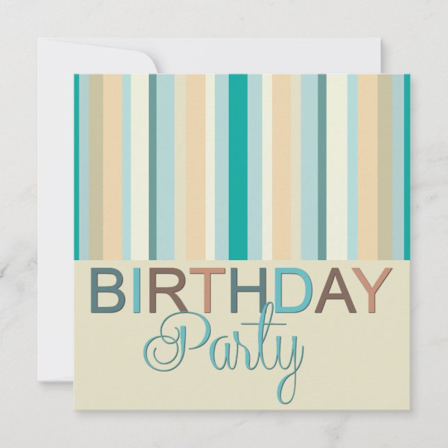 Fiesta de cumpleaños: bandas de invitación (Anverso)