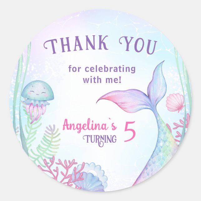 Fiesta de cumpleaños clásica de Pegatina redondo. (Anverso)