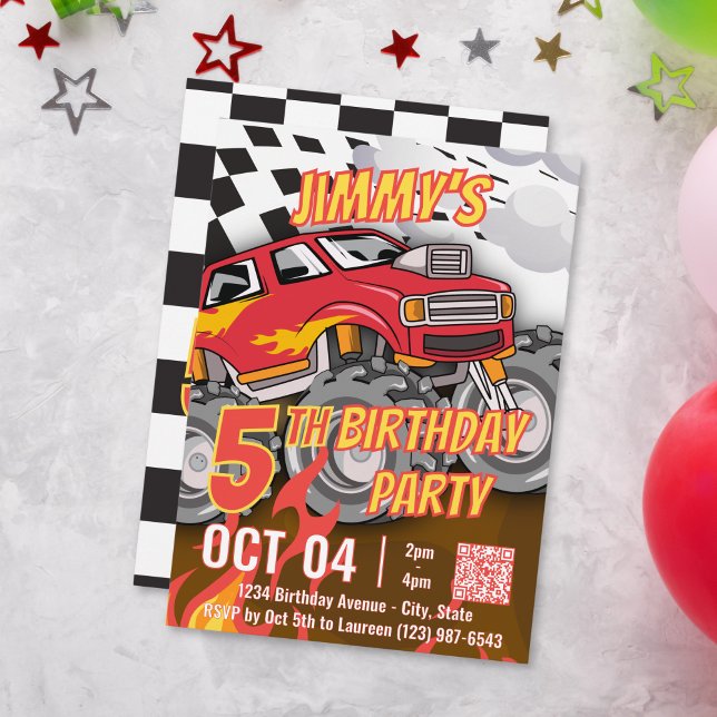 Fiesta de Cumpleaños Código QR Camión Monstruo Div (Subido por el creador)