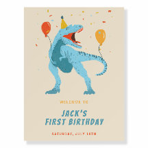 Fiesta de cumpleaños con acuarela de dinosaurio T-