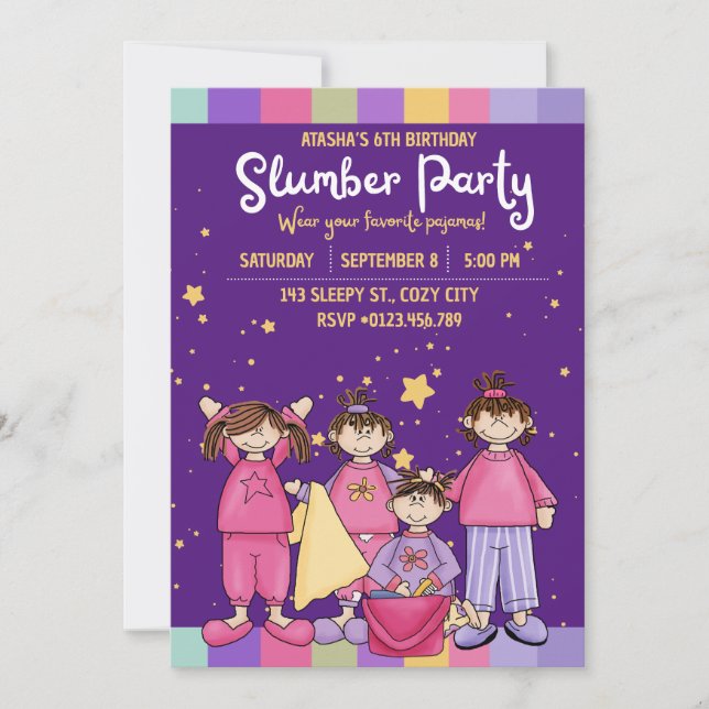 Fiesta de cumpleaños con amigos invitaciones (Anverso)