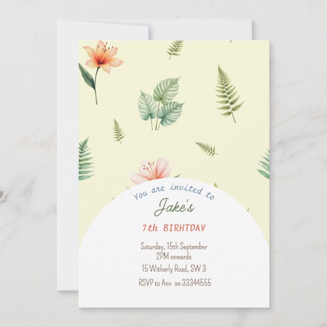 Fiesta de cumpleaños con invitación de los lindos  (Anverso)