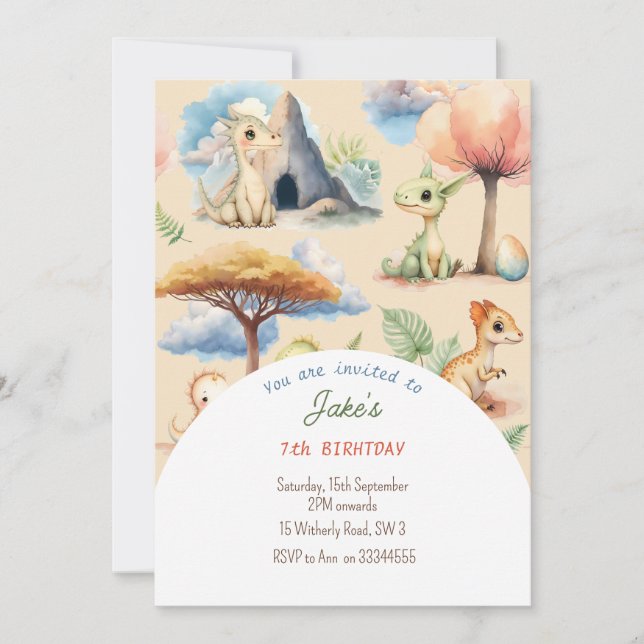 Fiesta de cumpleaños con invitación de los lindos  (Anverso)