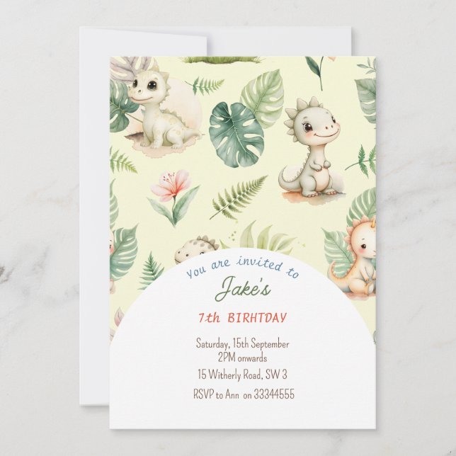 Fiesta de cumpleaños con invitación de los lindos  (Anverso)