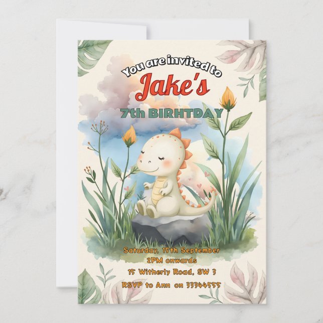 Fiesta de cumpleaños con invitación de los lindos  (Anverso)