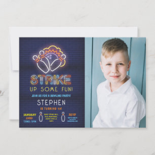 Fiesta de cumpleaños con invitación para boliche H