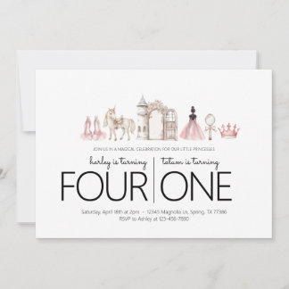 Fiesta de cumpleaños conjunta - Invitación temátic