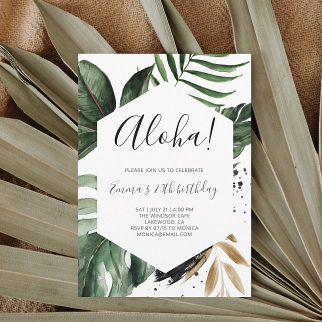 Fiesta de cumpleaños de Aloha Tropical Greenery (Subido por el creador)