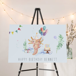 Fiesta de Cumpleaños de Axolotl en Acuarela: Bienv