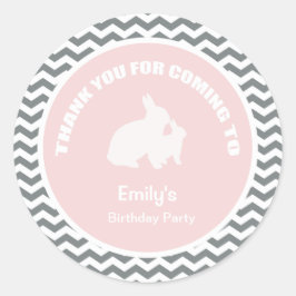 fiesta de cumpleaños de Bunny gracias pegatina ros