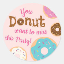 Fiesta de cumpleaños de chica Donut - Sello para s