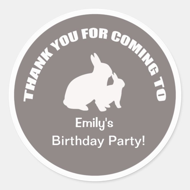 Fiesta de cumpleaños de conejo gracias pegatina es (Anverso)