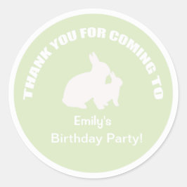 Fiesta de cumpleaños de conejo gracias pegatina ve