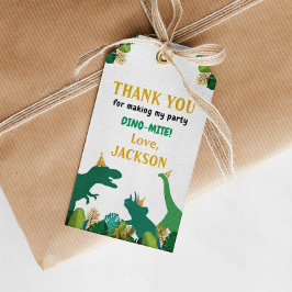 Fiesta de cumpleaños de Dinosaur etiqueta de agrad