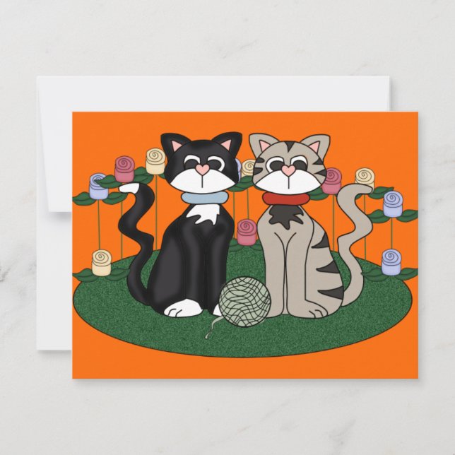 Fiesta de cumpleaños de dos gatos (Anverso)