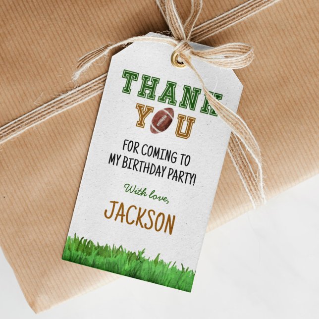 Fiesta de cumpleaños de fútbol etiqueta de agradec (Subido por el creador)