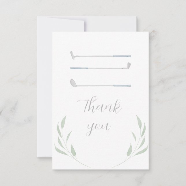 Fiesta de cumpleaños de golf - Tarjeta de agradeci (Anverso)