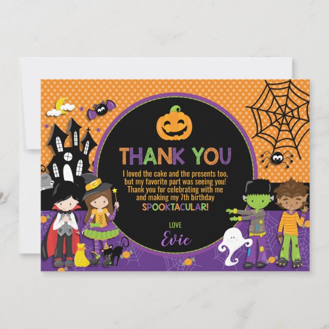 Fiesta de cumpleaños de Halloween - Tarjeta de agr (Anverso)