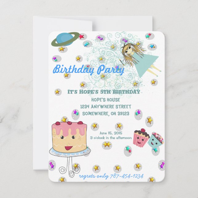 Fiesta de cumpleaños de invitación de Anime Magica (Anverso)