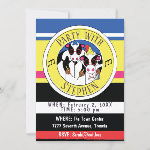 Fiesta de cumpleaños de invitación de Moosician