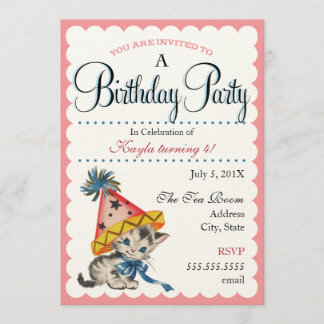 Fiesta de cumpleaños de Kitty| Invitaciones de cum