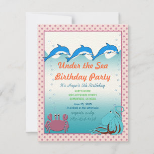 Fiesta de cumpleaños de la invitación al mar
