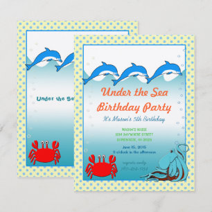 Fiesta de cumpleaños de la invitación al mar