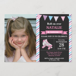 Fiesta de cumpleaños de la invitación al patinaje 