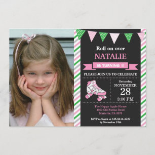 Fiesta de cumpleaños de la invitación al patinaje 