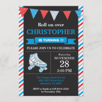 Fiesta de cumpleaños de la invitación al patinaje 